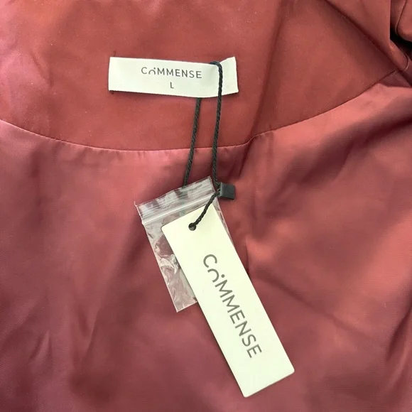 Commense Vintage Loose Trench Coat In Burgundy Size L NWT - Picture 12 of 14